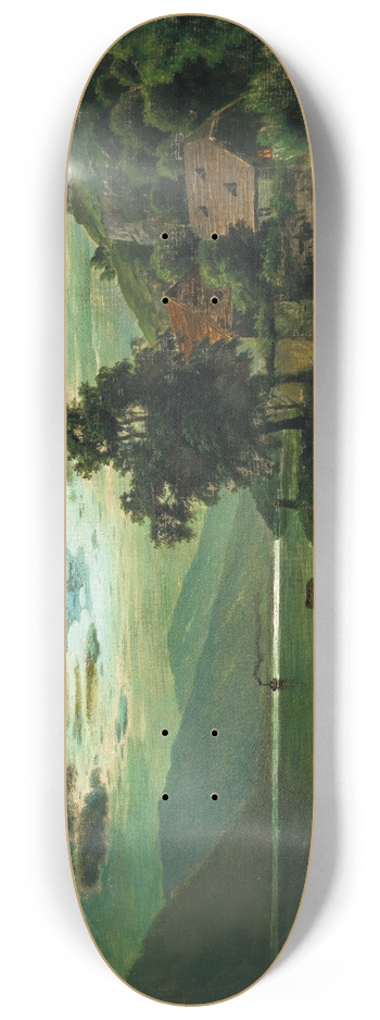 Fritz Chwala - A Moonlit Night on a Lake 8.25 inch art skate deck