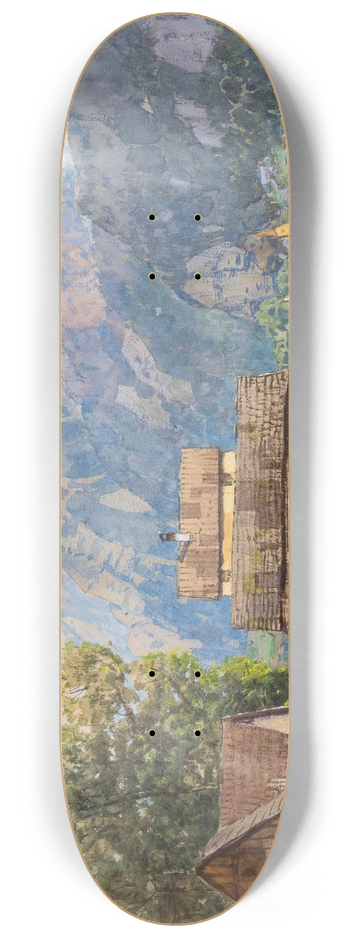 Fritz Lach - Bootshuser am Hallsttter See 8.25 inch art skate deck