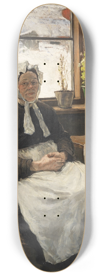 Fritz von Uhde - Die alte Nherin 8.25 inch art skate deck