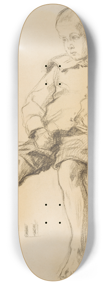 Fritz von Uhde - Sitzender Junge mit nackten Beinen 8.25 inch art skate deck