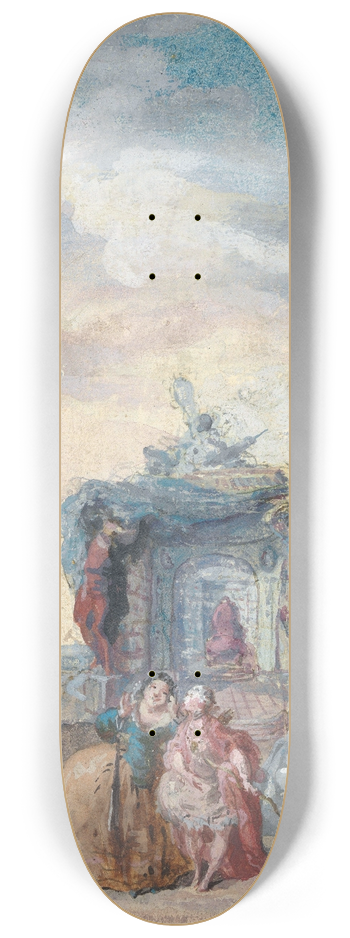 Gabriel Jacques de Saint-Aubin - Les ftes vnitiennes 8.25 inch art skate deck