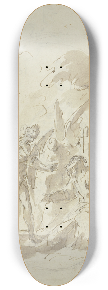 Gaspare Diziani - Abraham empfngt die drei Engel 8.25 inch art skate deck