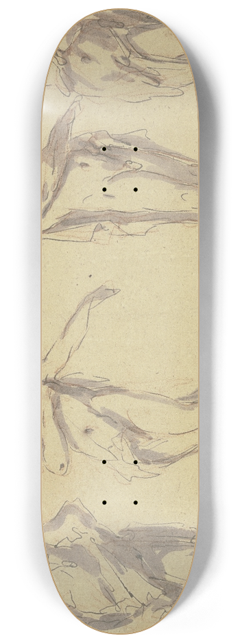 Gaspare Diziani - Four statues 8.25 inch art skate deck