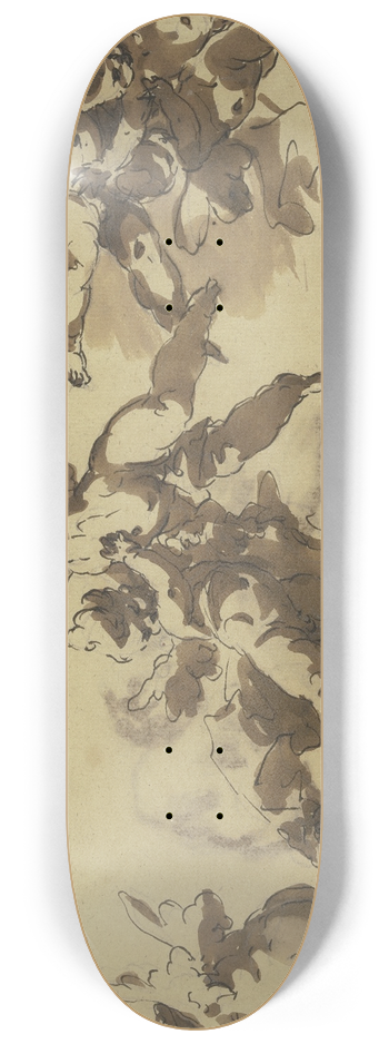 Gaspare Diziani - Playing cherubs. 8.25 inch art skate deck