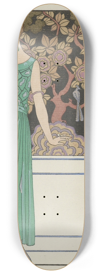 George Barbier - La premiere imprudence ; Robe du soir, de Beer 8.25 inch art skate deck