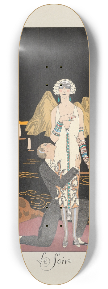 George Barbier - Le Soir (Evening) 8.25 inch art skate deck
