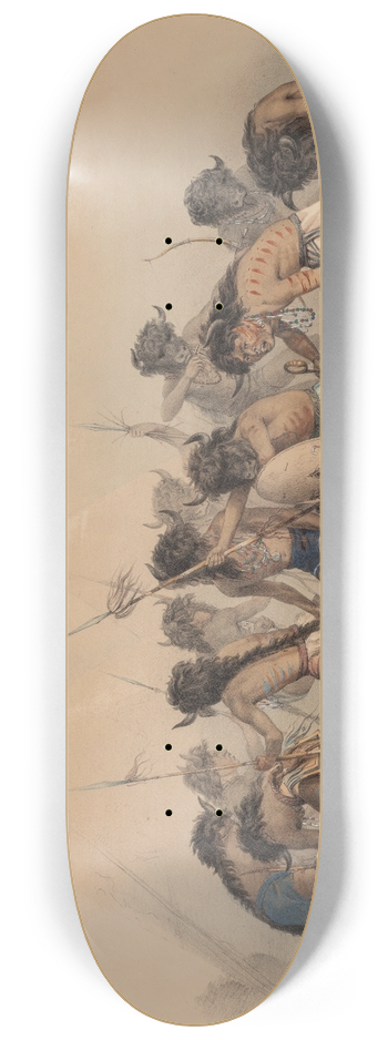 George Catlin - Buffalo Dance 8.25 inch art skate deck