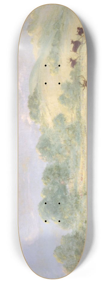 George Catlin - Elk and Buffalo Making Acquaintance, Texas 8.25 inch art skate deck