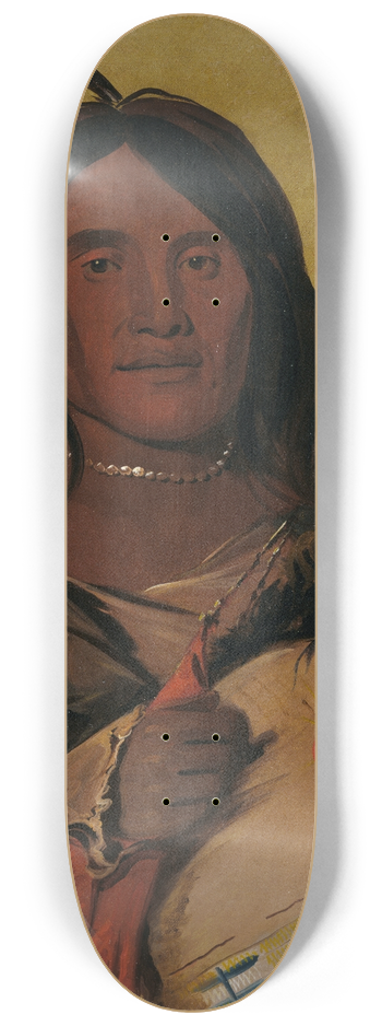George Catlin - Ka-Ps-Ka-Da, Shell Man, An Oglala Brave 8.25 inch art skate deck