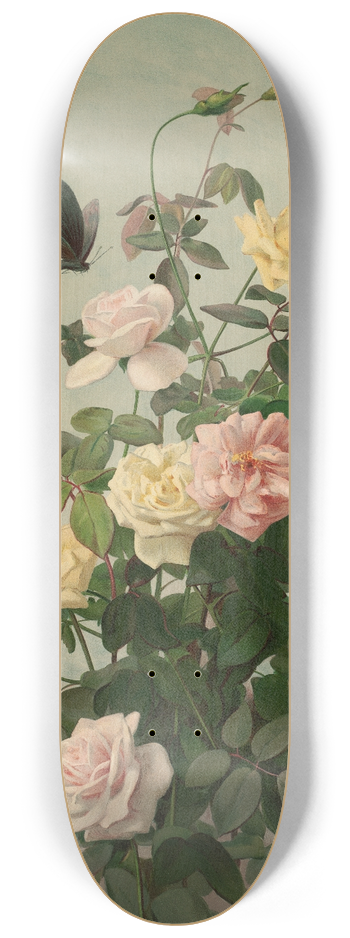 George Cochran Lambdin - Roses 8.25 inch art skate deck