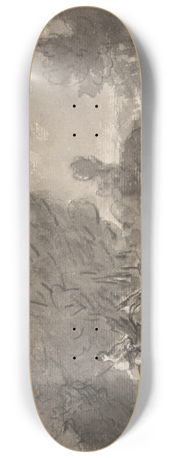George Howland Beaumont - Figure in Tree near Pond 8.25 inch art skate deck