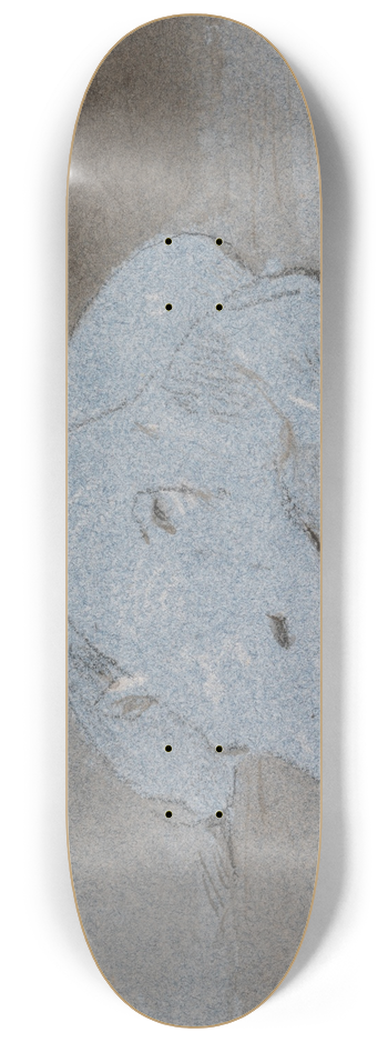 George Jones - A Polar Bear, Asleep, Front View 8.25 inch art skate deck