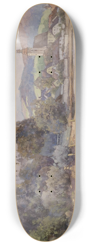 Fritz Lach - Blick auf Grein an der Donau 8.25 inch art skate deck