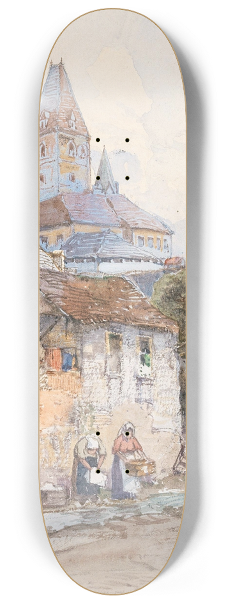 Fritz Lach - Laudresses in Weienkirchen in Wachau valley 8.25 inch art skate deck