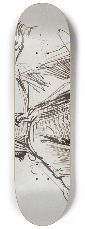 George Richmond - Two Male Figures 8.25 inch art skate deck
