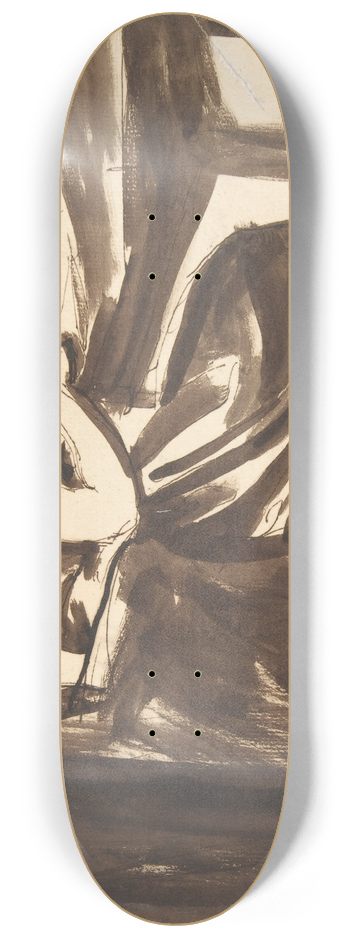 George Romney - Lady Seated at a Table 8.25 inch art skate deck