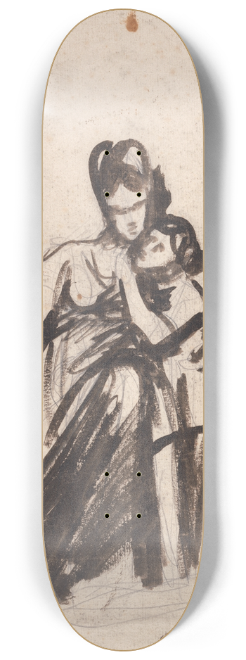 George Romney - Mother and Son 8.25 inch art skate deck
