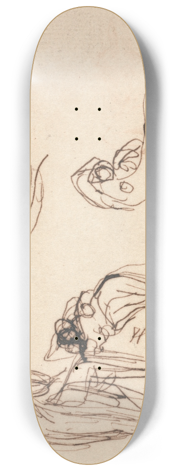 George Romney - Standing Figure and Four Reclining Figures 8.25 inch art skate deck