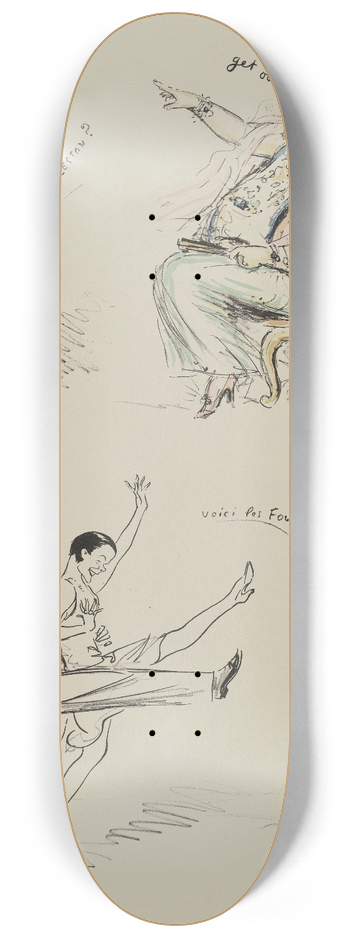 Georges Goursat (Sem) - Charleston, Get out ! 8.25 inch art skate deck