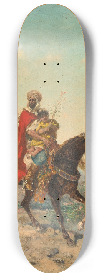 Georges Washington - Cavalier arabe avec un enfant 8.25 inch art skate deck