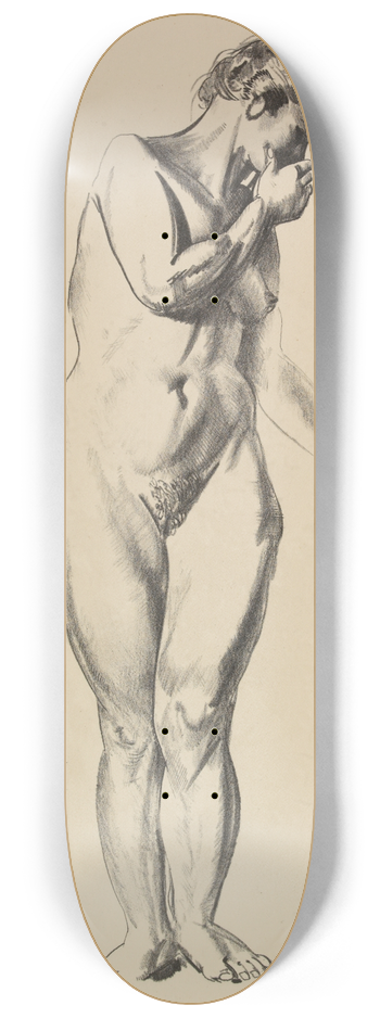 George Wesley Bellows - Nude Study 8.25 inch art skate deck