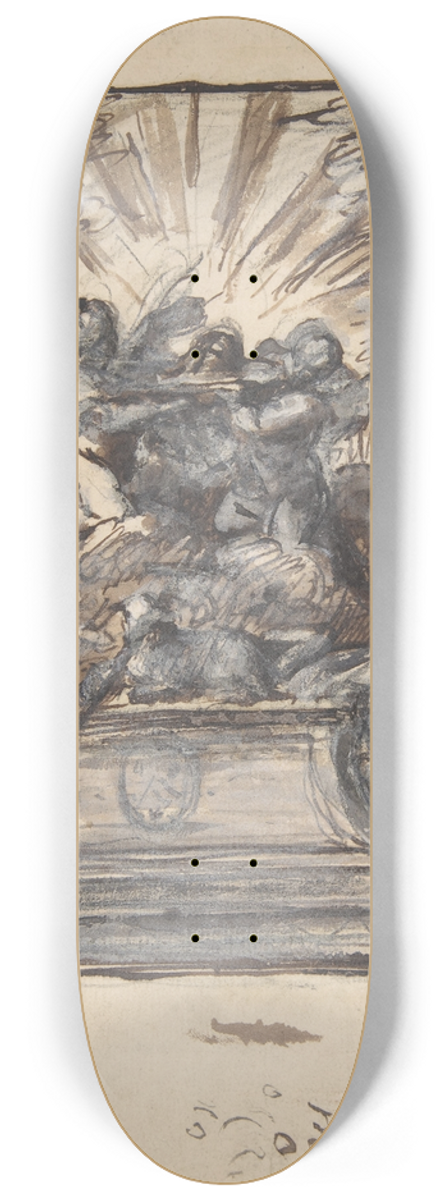 Gabriel de Saint-Aubin - Design for a Monument 8.25 inch art skate deck