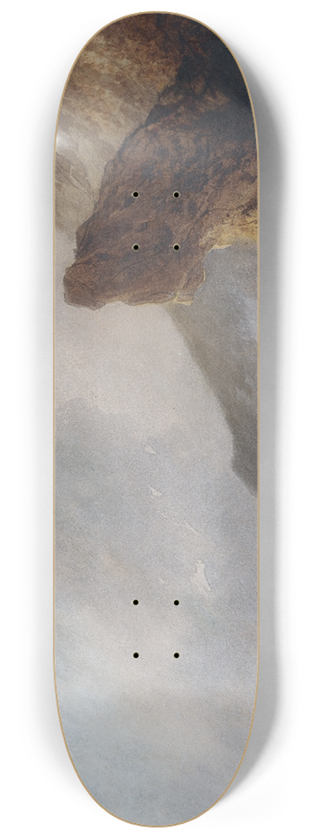 Gabriel Hippolyte Lebas - A Rocky Seacoast in a Storm 8.25 inch art skate deck