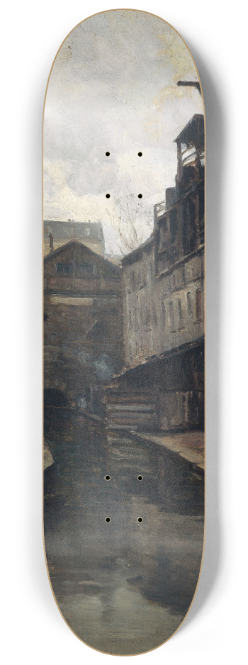 Germain Eugne Bonneton - La Bivre, entre la rue Pascal et la rue Broca 8.25 inch art skate deck