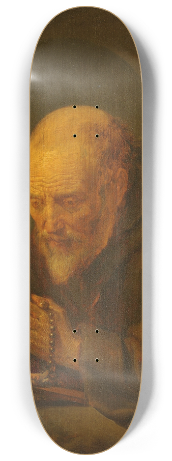 Gerrit Dou - A Hermit in Prayer 8.25 inch art skate deck