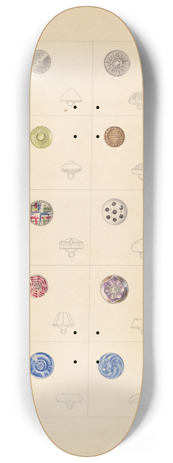 Gertrude Lemberg - Buttons 8.25 inch art skate deck