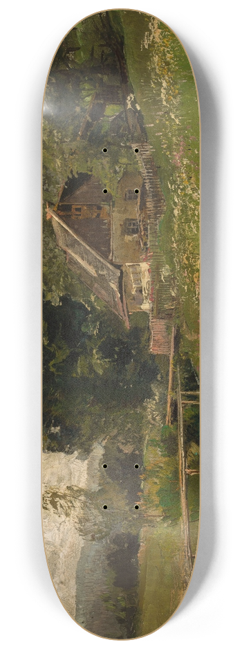 Gertrud Staats - Cottage at a creek 8.25 inch art skate deck