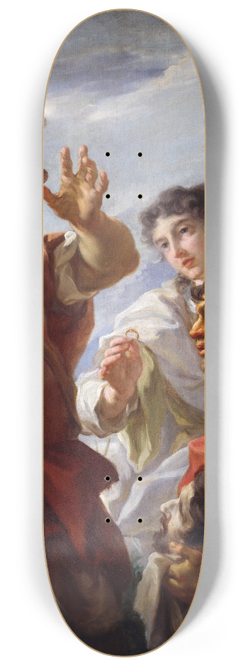 Giovanni Antonio Pellegrini - Caesar Before Alexandria 8.25 inch art skate deck