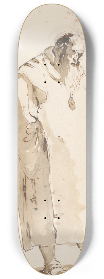 Giovanni Battista Tiepolo - Standing Man, Facing Half Right 8.25 inch art skate deck