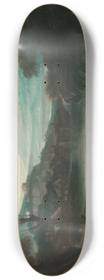 Giovanni Francesco Grimaldi - Landscape with resting shepherds 8.25 inch art skate deck