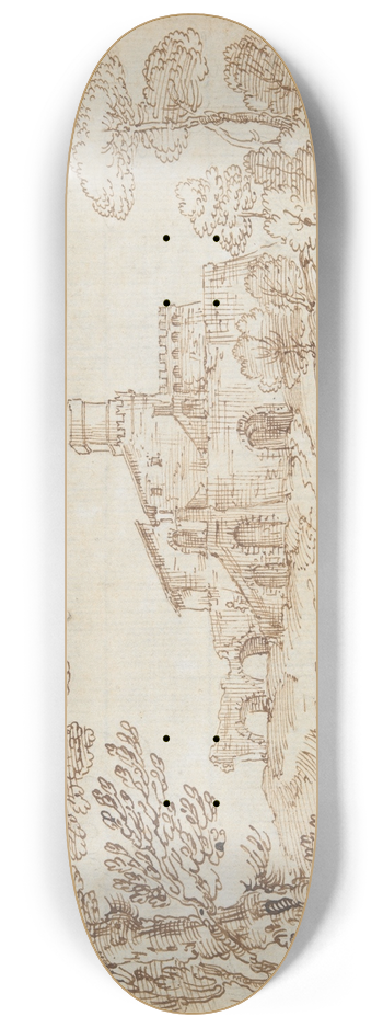 Giovanni Francesco Grimaldi - Termi de Caracalla (Baths ofCaracalla) 8.25 inch art skate deck