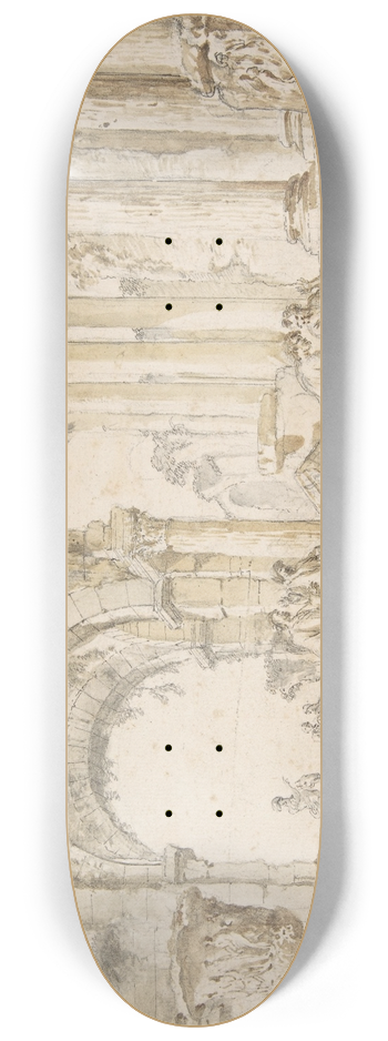 Giovanni Paolo Panini - Figures in Classical Ruins 8.25 inch art skate deck