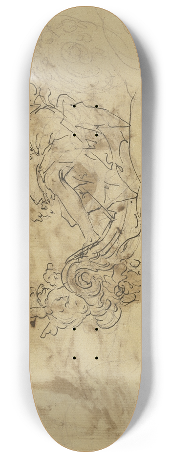 Gaspare Diziani - Allegorische Figur auf einem Wagen 8.25 inch art skate deck