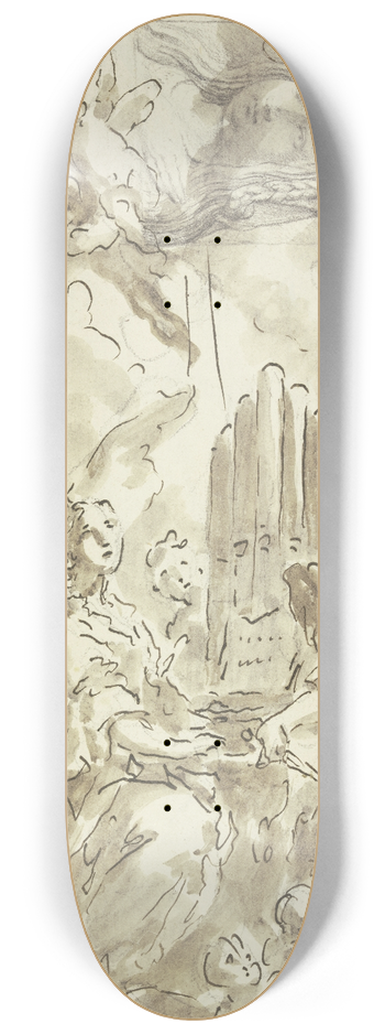 Gaspare Diziani - Die Heilige Ccilia, der Kopf eines Mdchens 8.25 inch art skate deck