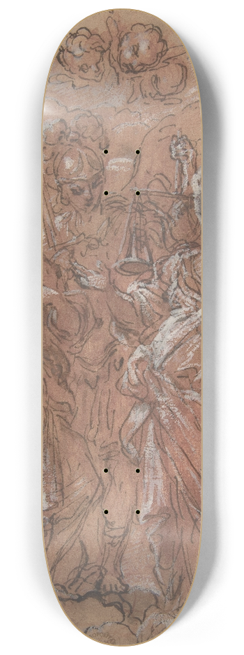 Giuseppe Passeri - The Archangels Gabriel, Michael and Raphael 8.25 inch art skate deck