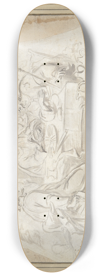 Godfried Maes - Christ and His Disciples atEmmaus 8.25 inch art skate deck
