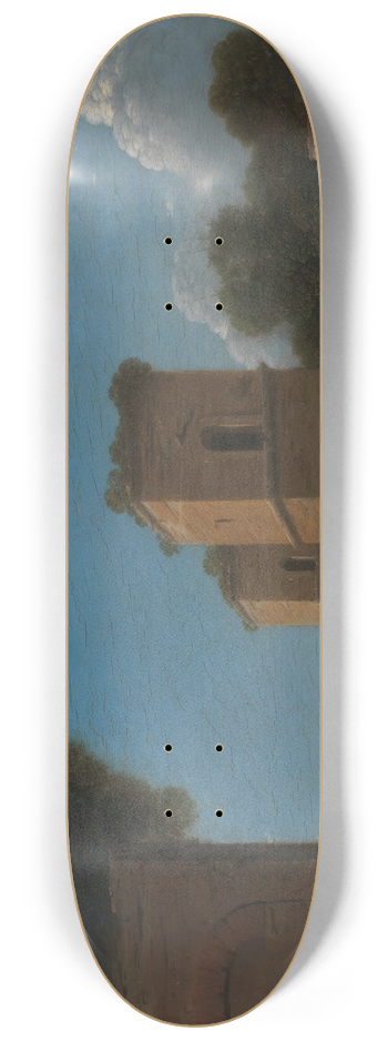 Goffredo Wals - A Roman Landscape with Figures 8.25 inch art skate deck