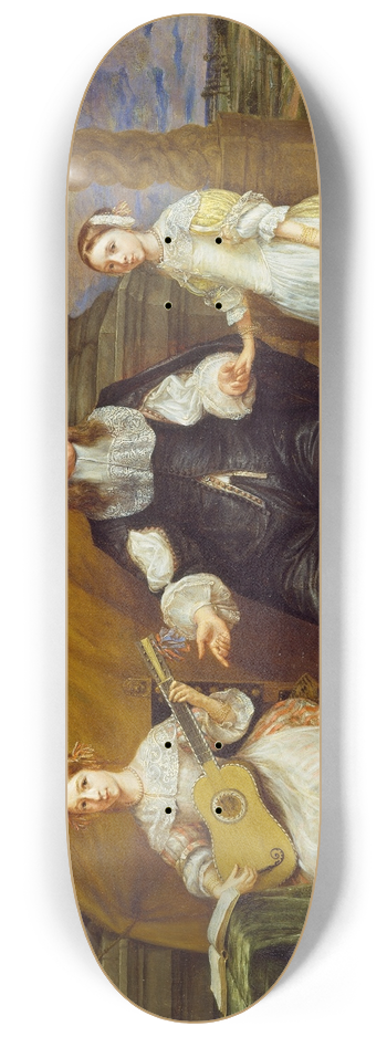 Gonzales Coques - A Gentleman with his two Daughters 8.25 inch art skate deck