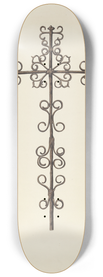 Gordena Jackson - Wrought Iron Cross (Restored) 8.25 inch art skate deck