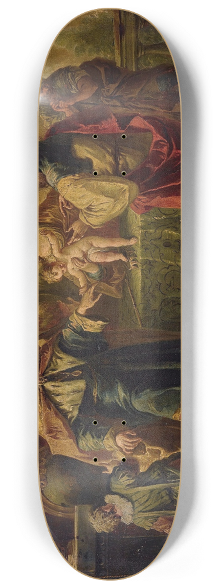 Gaspare Diziani - The Infant Moses Trampling On Pharaohs Crown 8.25 inch art skate deck