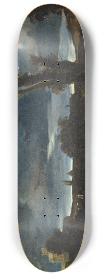 Guercino - Moonlight Landscape 8.25 inch art skate deck