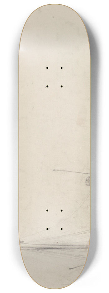 Gustave Adolphe Simonau - Moored Barges 8.25 inch art skate deck