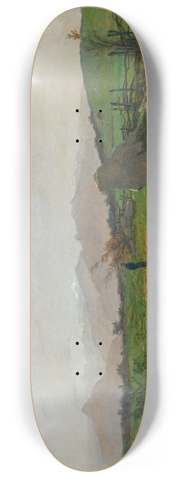 Gustave Castan - Landscape With Hiker 8.25 inch art skate deck