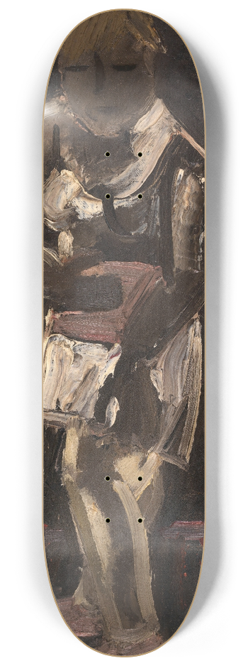 Gustave De Smet - White Shirt on Black Ground 8.25 inch art skate deck