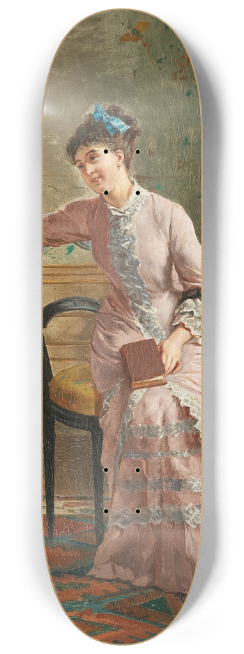 Gustave Lonard de Jonghe - A Cockatoo 8.25 inch art skate deck