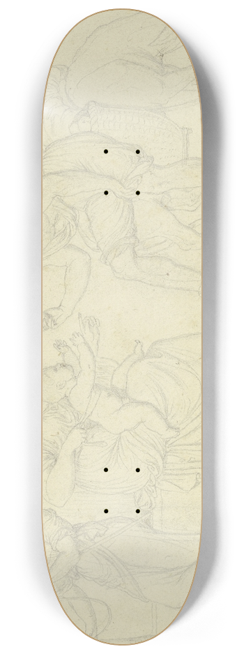 Gustav Kaupert - Ein Bauer reicht einem auf dem Scho der Mutter sitzenden Kind einen Apfel 8.25 inch art skate deck